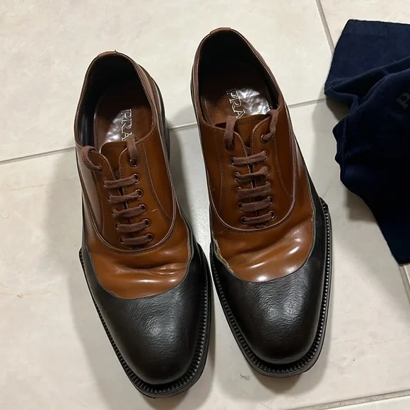 Prada Brown Shoe with rubber accent size 9 USA